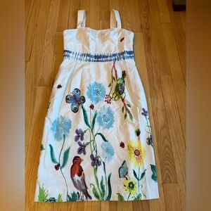 Nathalie Lété Paris Bird Floral Art Dress Size 4 Whimsical Cottagecore